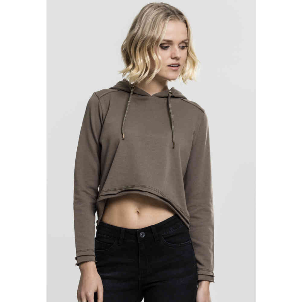 Urban Classics - Cropped Terry Sweat à capuche - Vert/Vert
